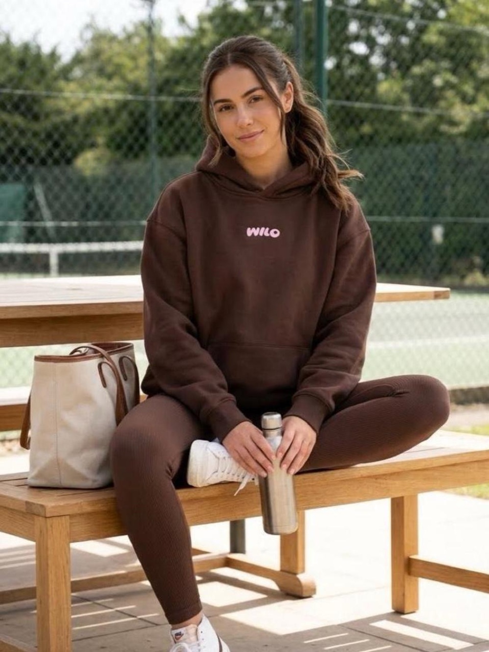 NWT Wilo The Label Sports & Wellness Club Hoodie in Chocolate Brown SZ S
